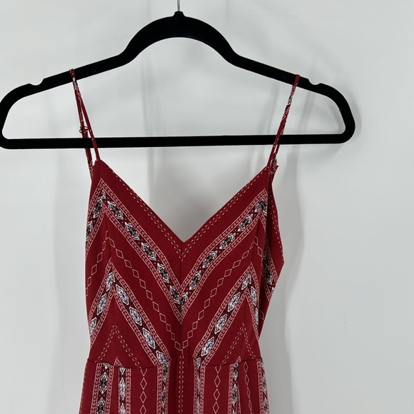 Lulus Calabash Rust Red Print Midi Dress dress up or down heels or flip flops - Picture 3 of 13